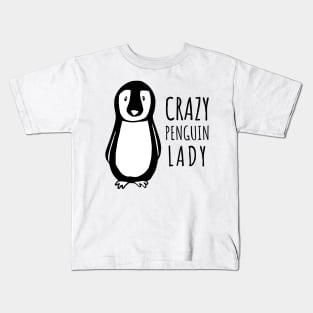 Crazy Penguin Lady Kids T-Shirt